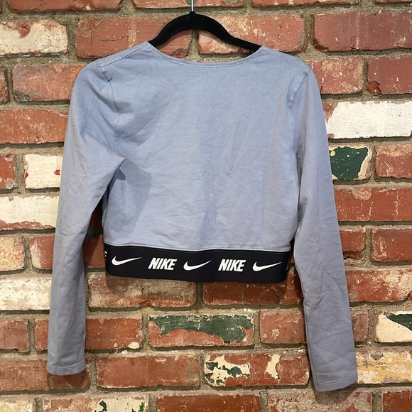 Nike NSW Crop Tape Top in Ashen Slate & Black NWT - Picture 6 of 6